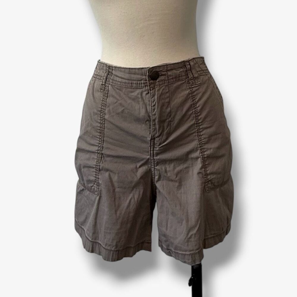 Caffe Marrakesh Cargo Casual High-Rise Utility Shorts Dark Green Olive Brown 12